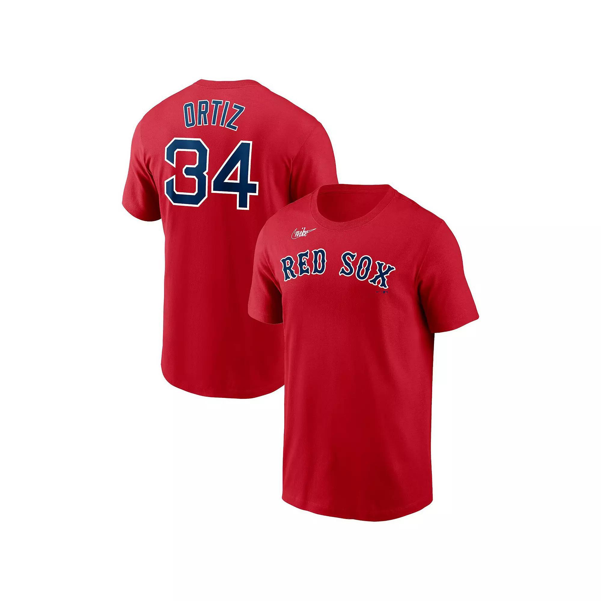 Men's Nike David Ortiz Red Boston Red Sox Name & Number T-Shirt, Size: XL Product Image