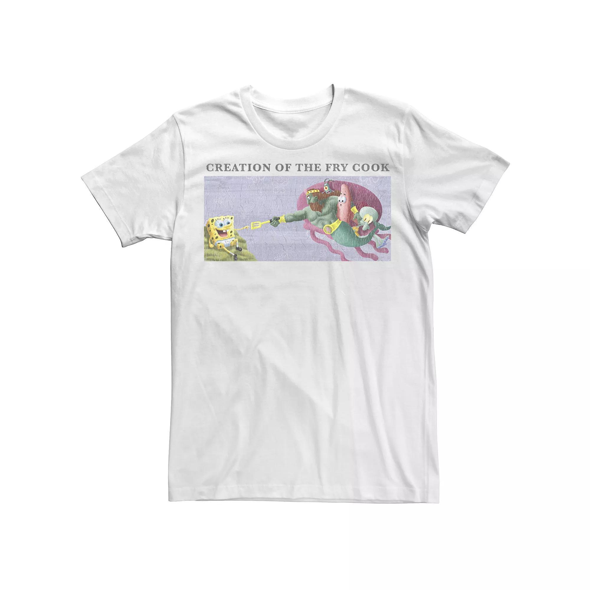 Men's SpongeBob SquarePants Creation Of The Fry Cook Tee, Size: Small, White Product Image