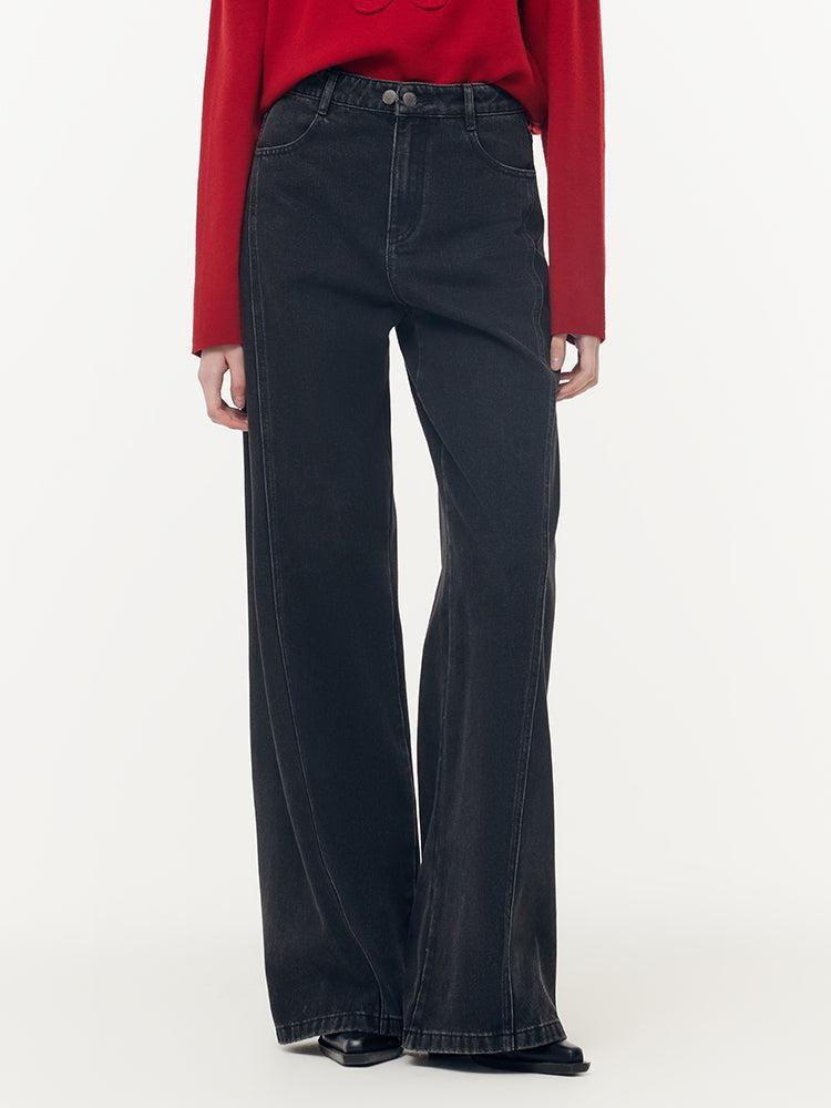 Denim Adjustable Waist Women Palazzo Jeans Product Image