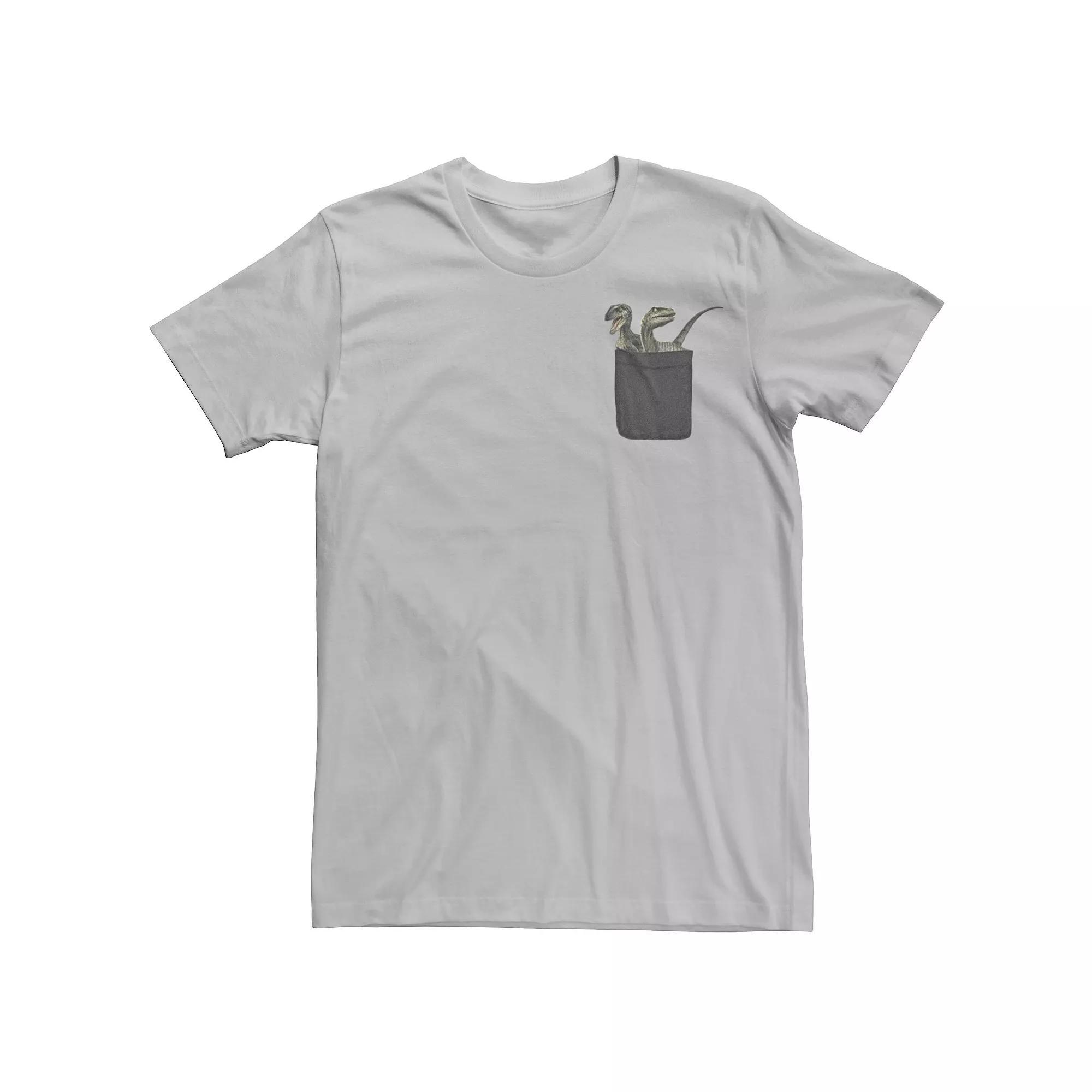 Men's Jurassic World Pocket Raptors Paint Splatter Graphic Tee, Size: 3XL, Silver Product Image