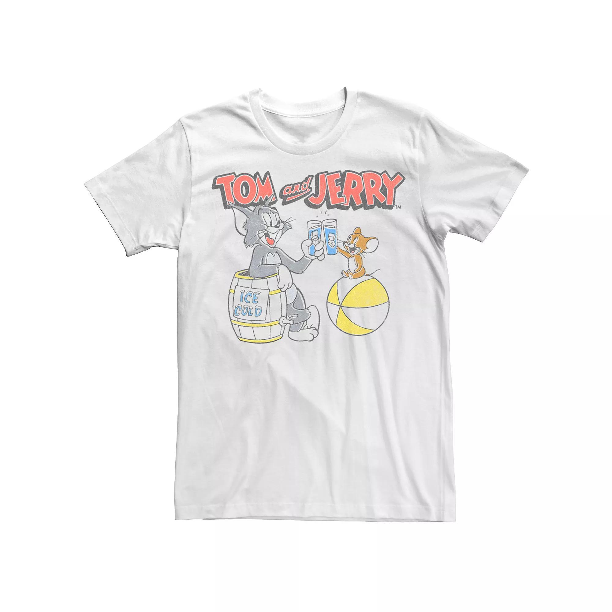 Men's Tom And Jerry Cheers Tee, Size: Large, White Product Image