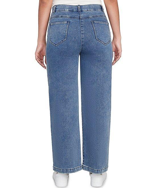 Ruby Rd. Soft Terry Wide Leg Relaxed Ankle Denim Jeans Product Image
