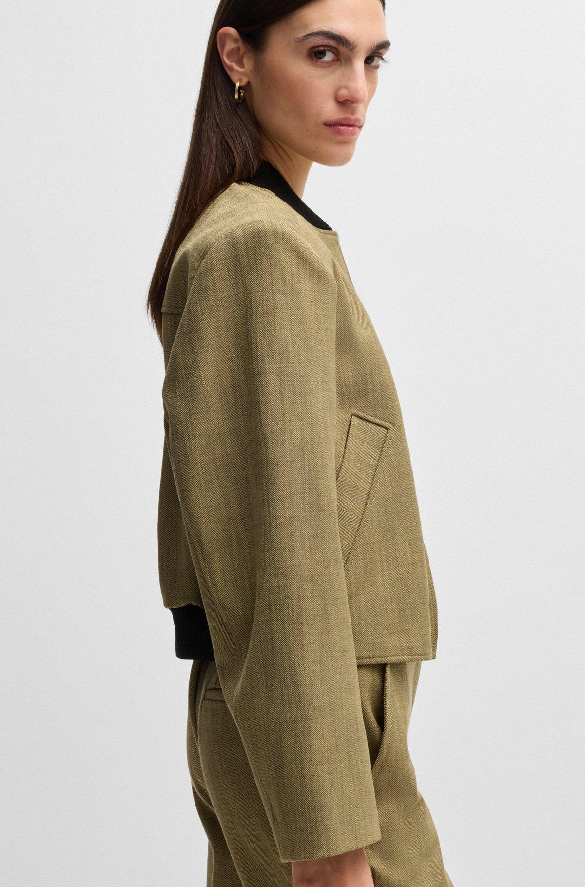 Relaxed-fit jacket in herringbone stretch fabric Product Image