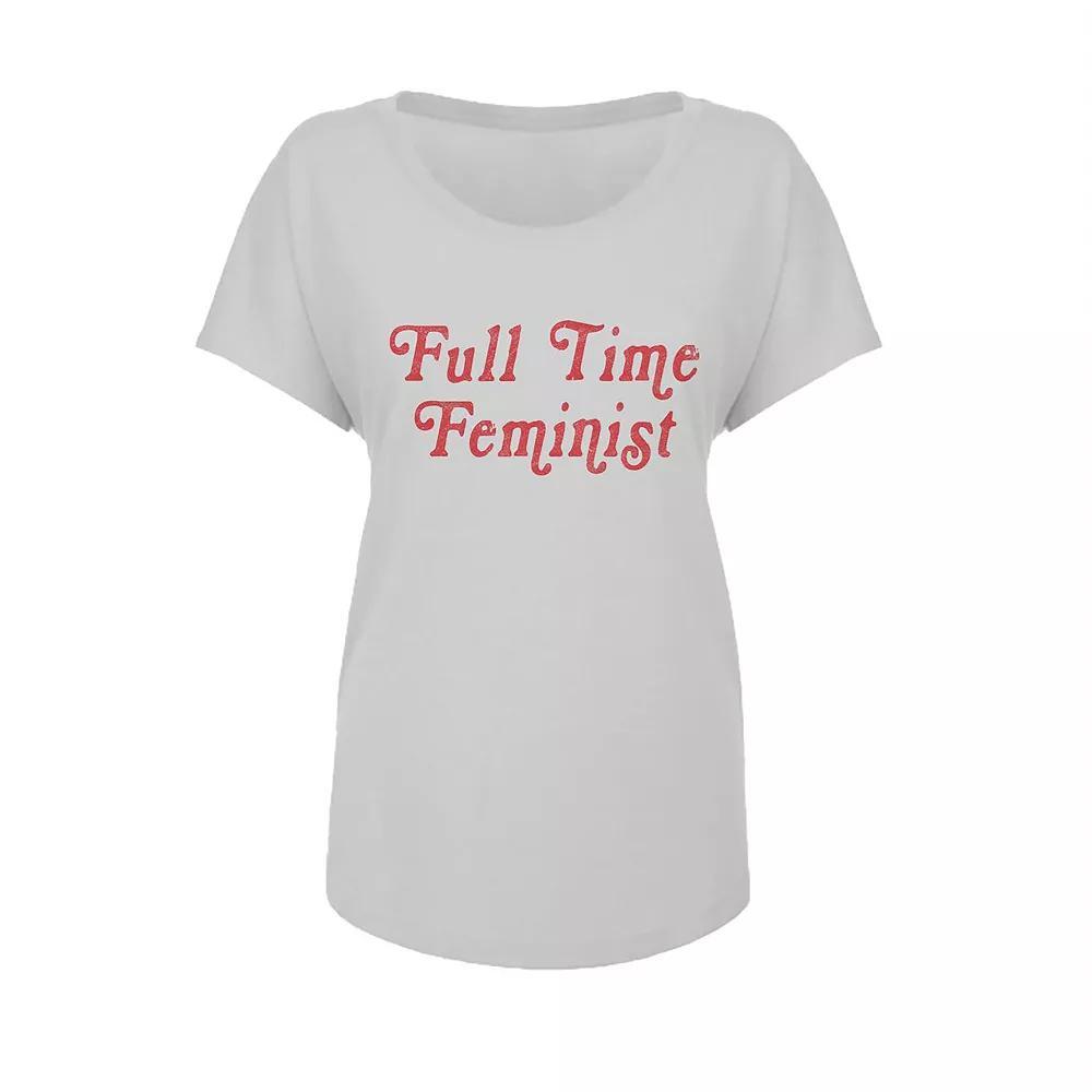 Junior's Grayson Threads Full Time Graphic Tee, Women's, Size: Medium, Grey White Product Image