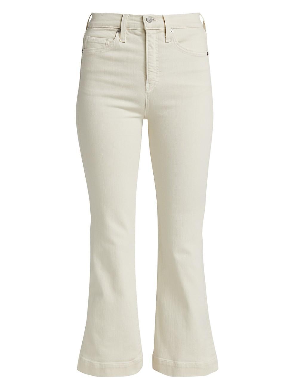 Veronica Beard Carson High Rise Ankle Flare Jeans in Ecru Product Image