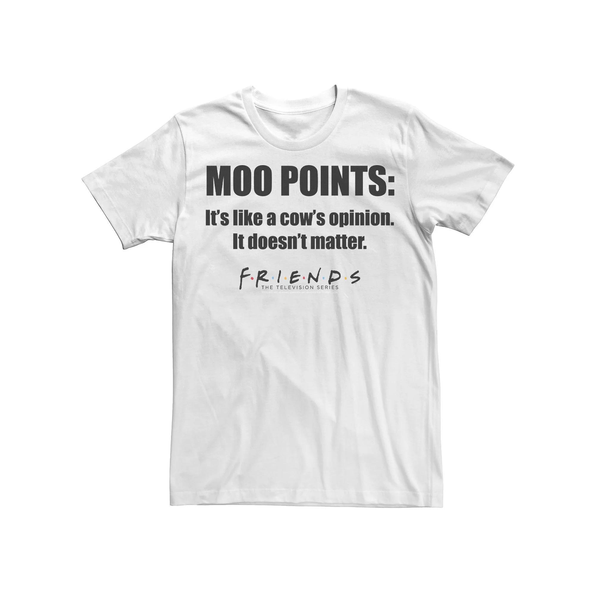 Men's Friends Moo Points It's Like A Cow's Opinion White Quote Tee, Size: XL Product Image