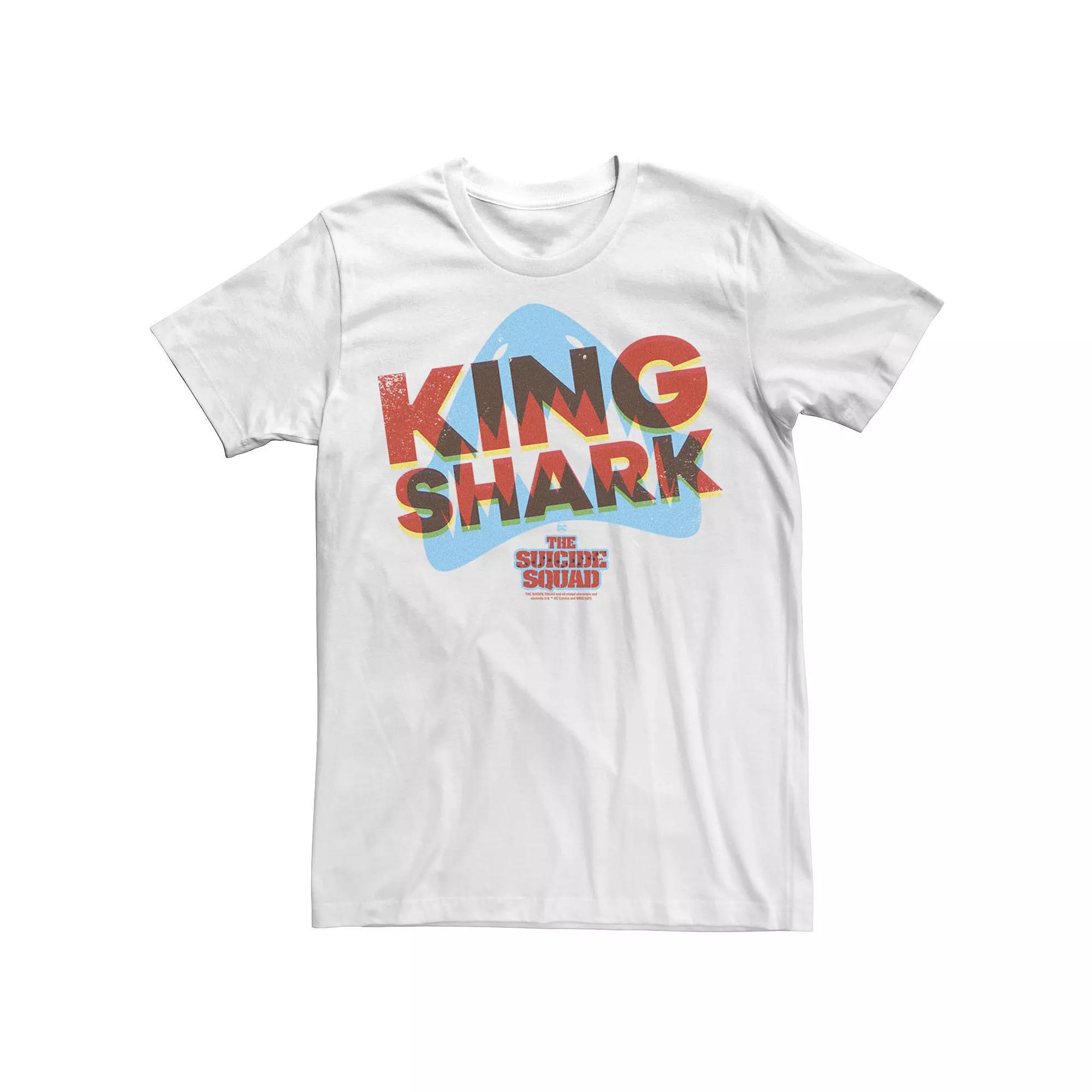 Big & Tall DC Comics The Suicide Squad King Shark Overlay Logo Tee, Men's, Size: 4XL, White Product Image