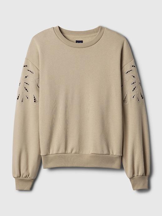 VintageSoft Eyelet-Sleeve Sweatshirt Product Image