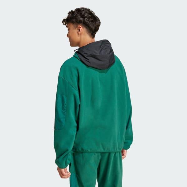 adidas City Escape Polar Fleece Hoodie Collegiate Green XL Mens Product Image