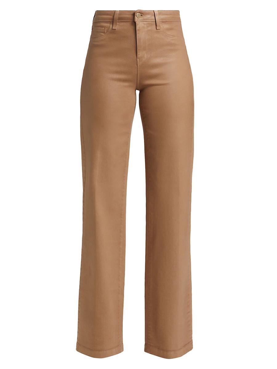Womens Clayton Coated High-Rise Wide-Leg Jeans Product Image