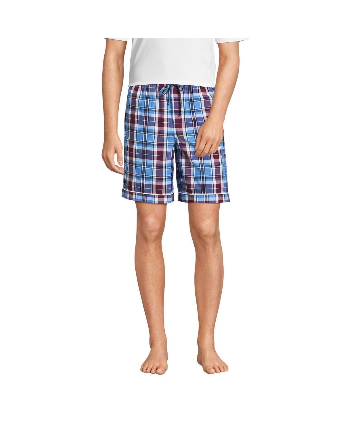Men's Lands' End Essential 8-inch Pajama Shorts, Size: Large, Grey Blue Stripe Product Image