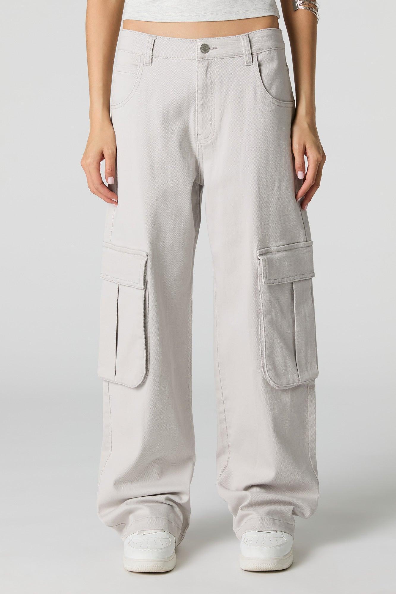 Stretch Denim Low Rise Baggy Cargo Jean Female Product Image