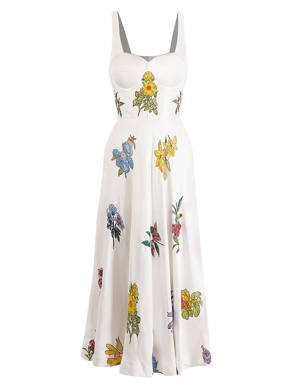 Womens Silk Fit & Flare Corset Dress Product Image