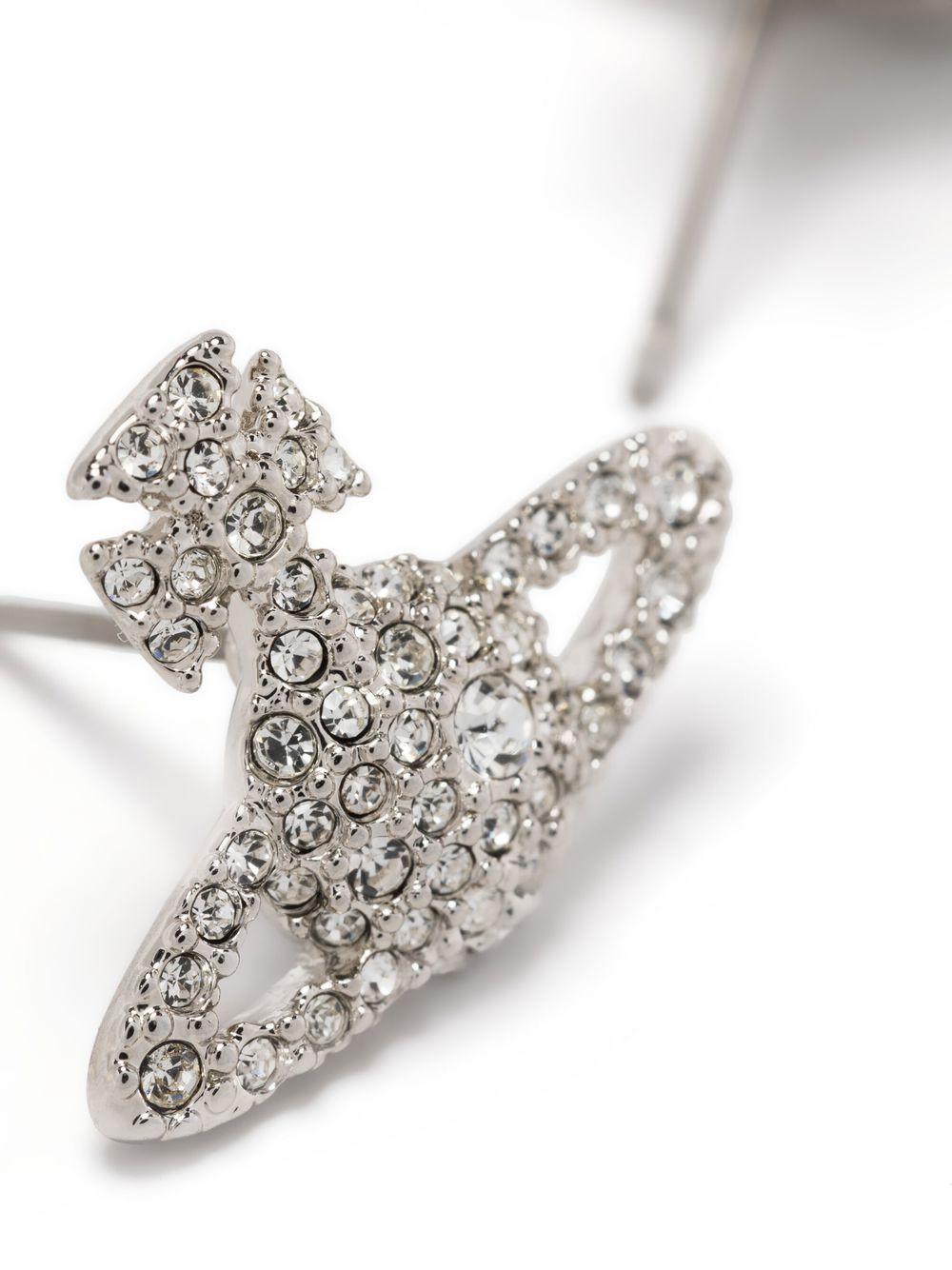 crystal-embellished logo stud earring Product Image
