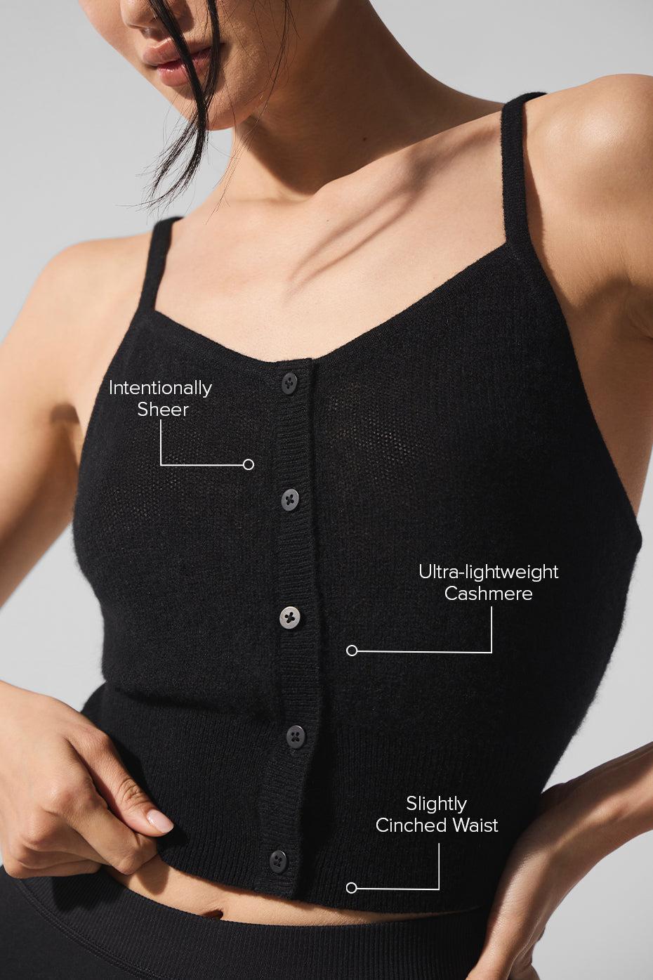 Sheer Cashmere Tank - Black Product Image