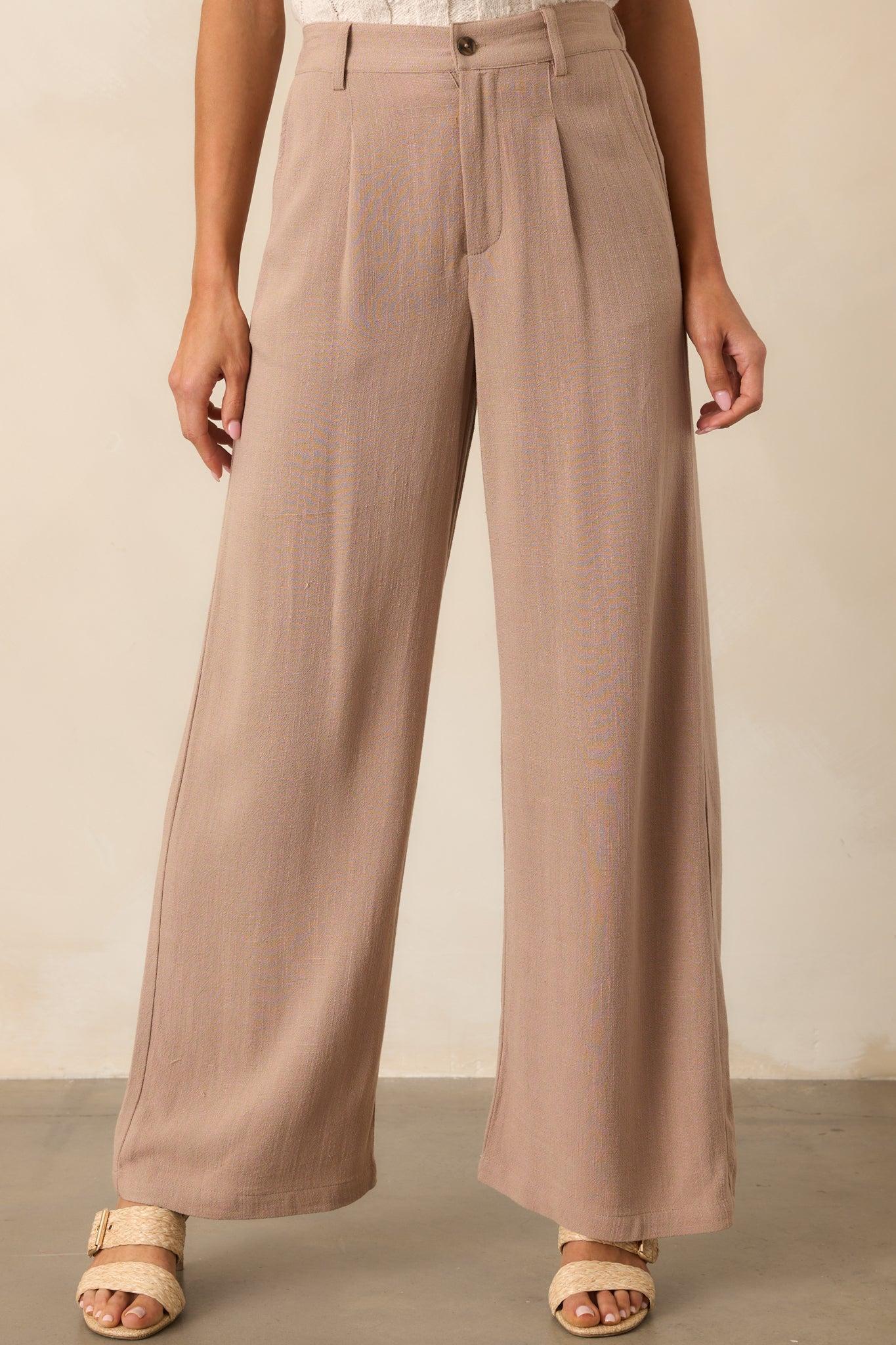 Z Supply Tan Iced Coffee Vista Linen Pant Product Image