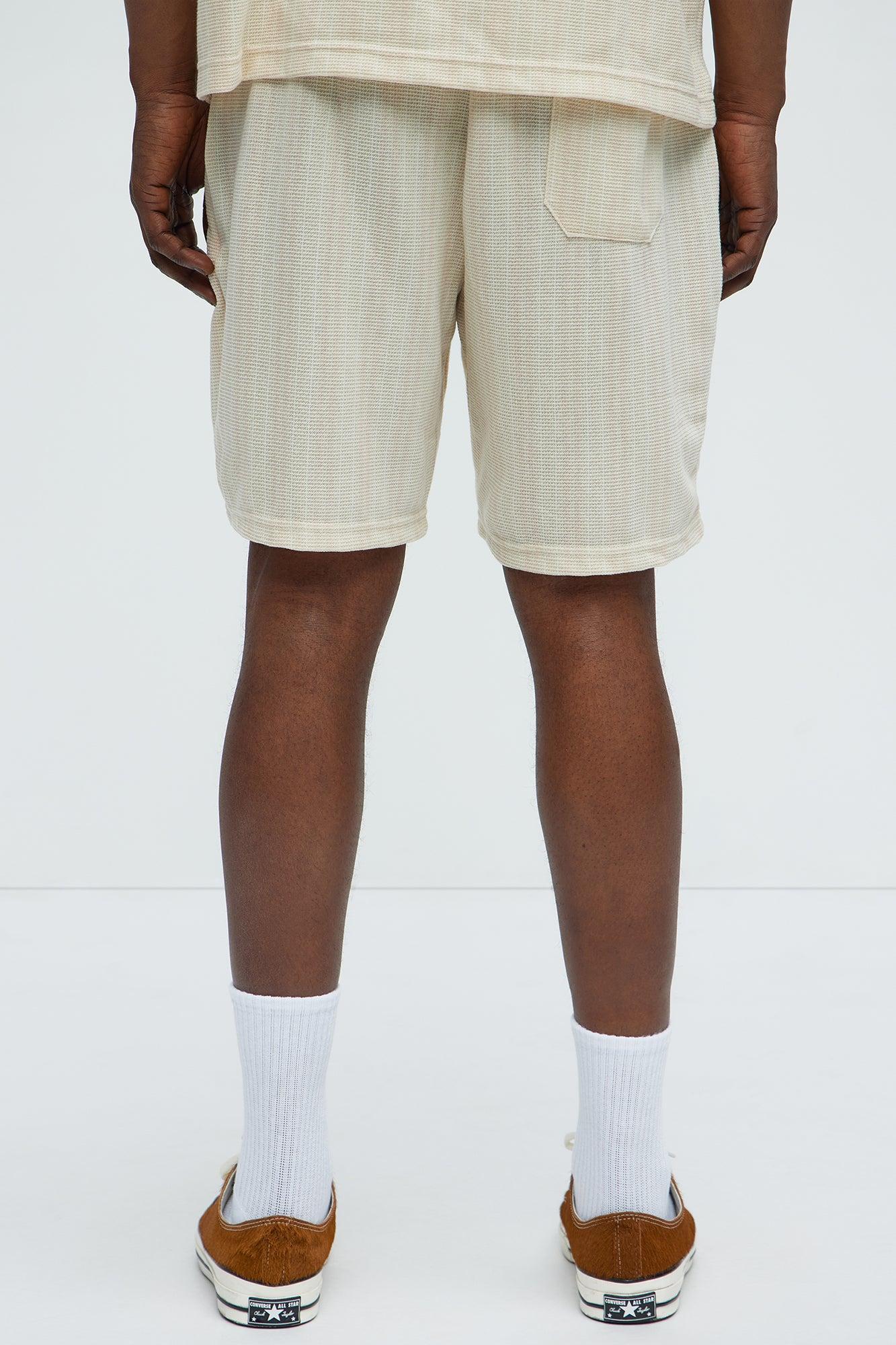 Valor Drawstring Striped Shorts - Cream Product Image