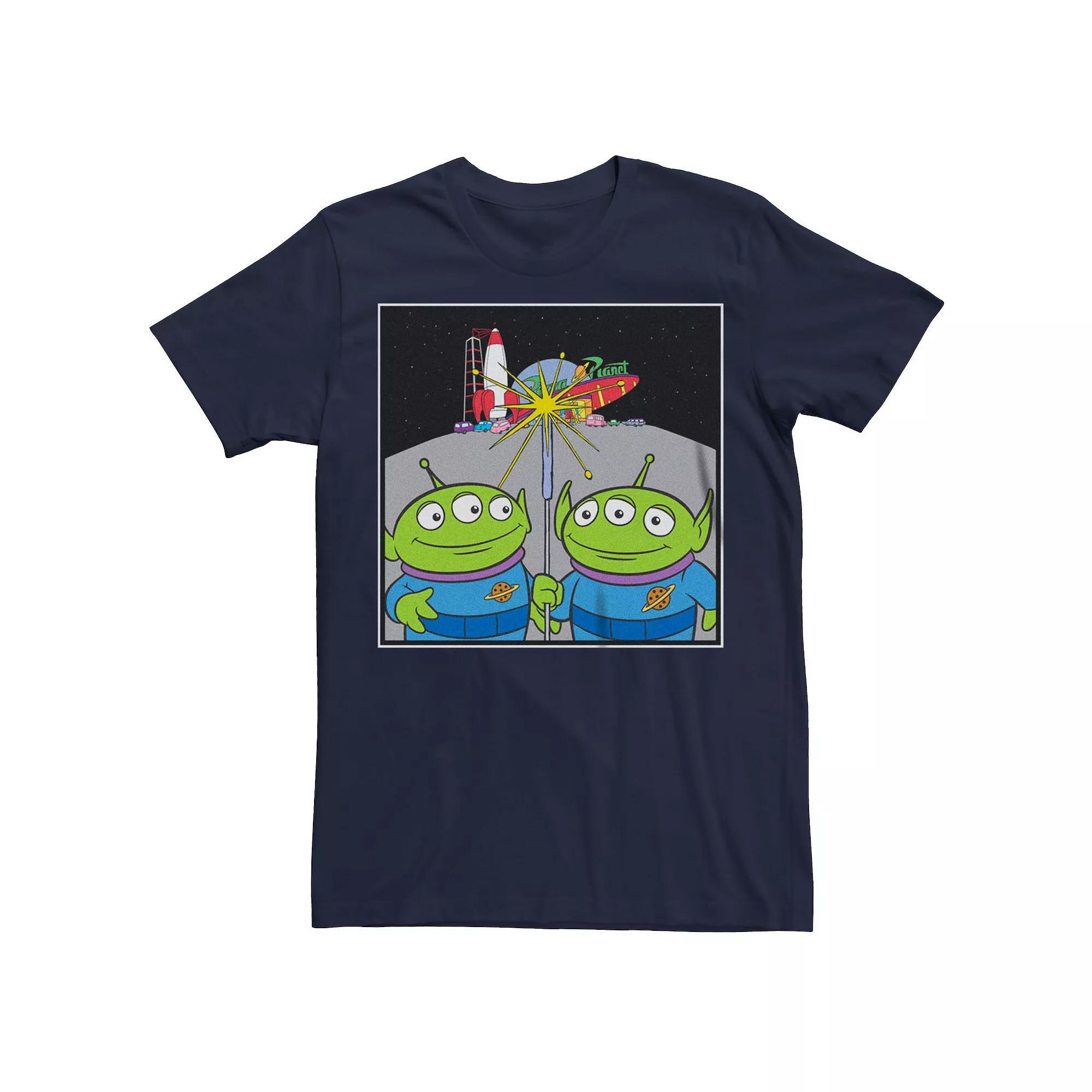 Disney / Pixar's Toy Story Men's Aliens Outside Pizza Planet Graphic Tee, Size: Medium, Blue Product Image