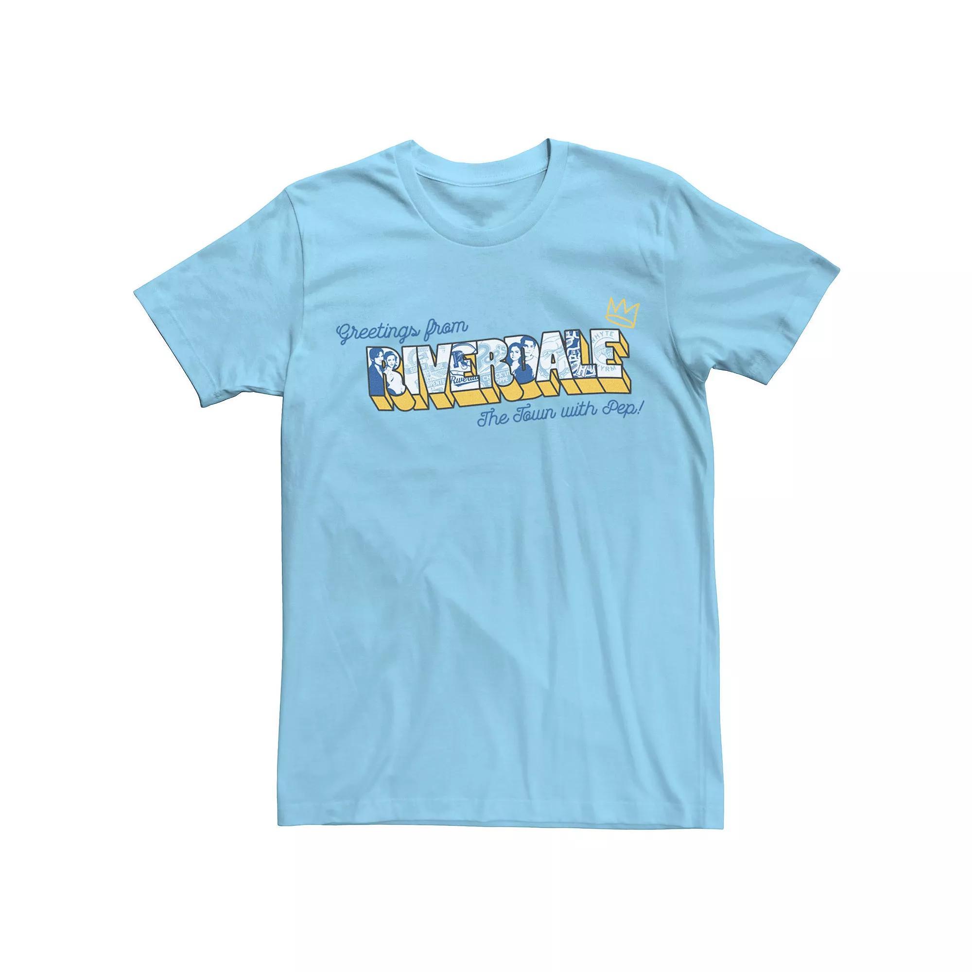 Men's Riverdale Greetings From Postcard Tee, Size: Large, Light Blue Product Image