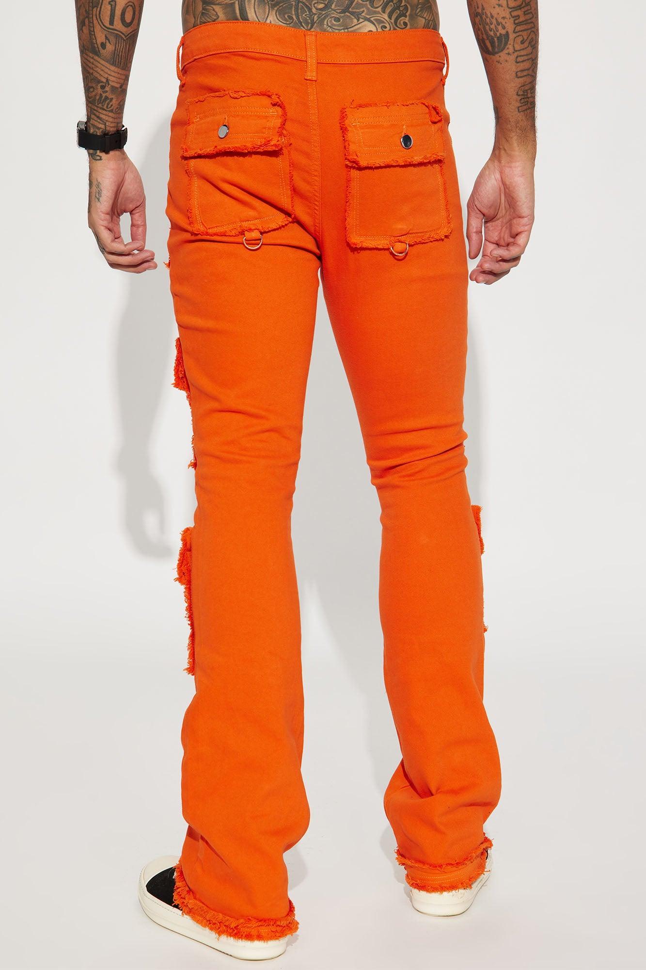 Fit Check Stacked Skinny Flared Pants - Orange Product Image