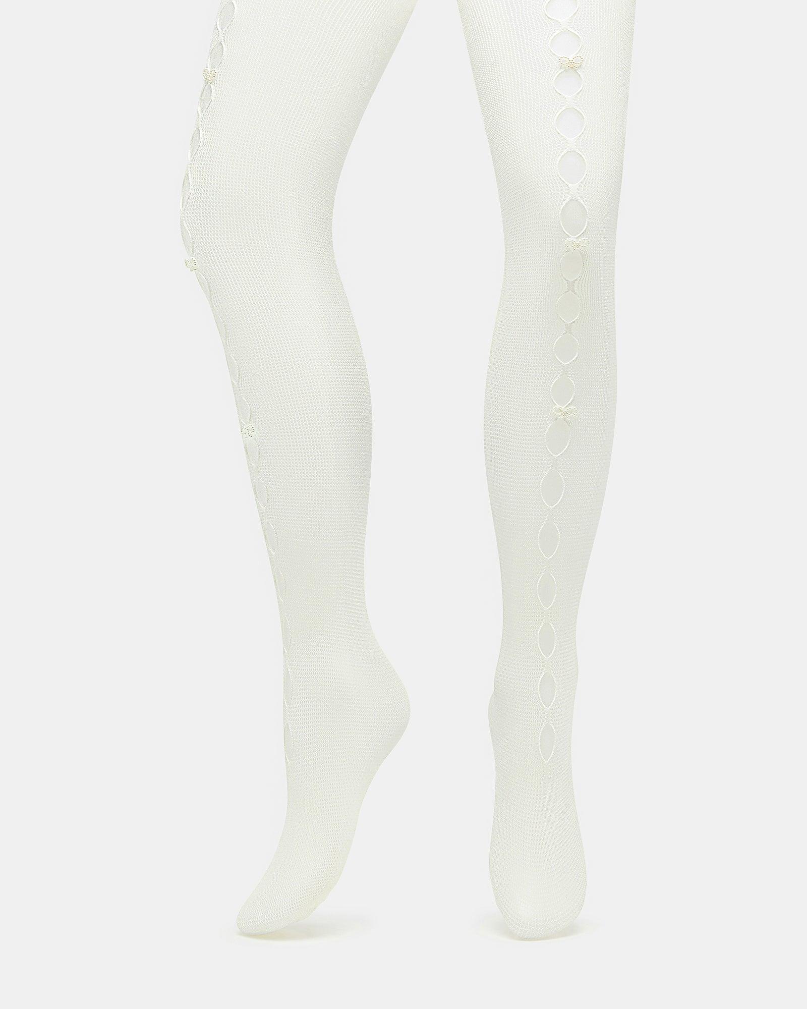 FISHNET PEARL TIGHTS OFF-WHITE Female Product Image
