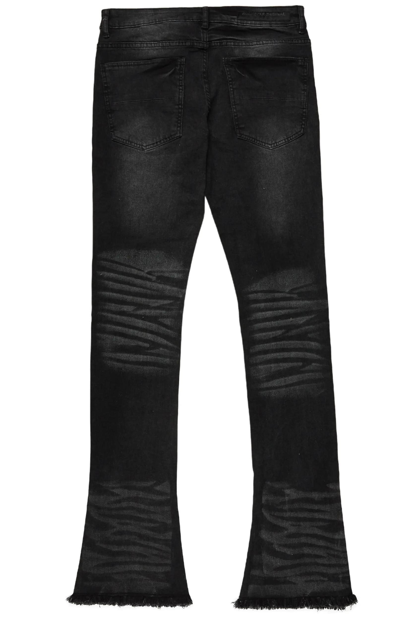 Cale Black Painter Stacked Flare Jean Male Product Image