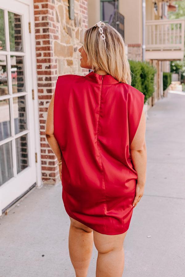 Sweet Charisma Satin Mini Dress in Crimson Curves Product Image