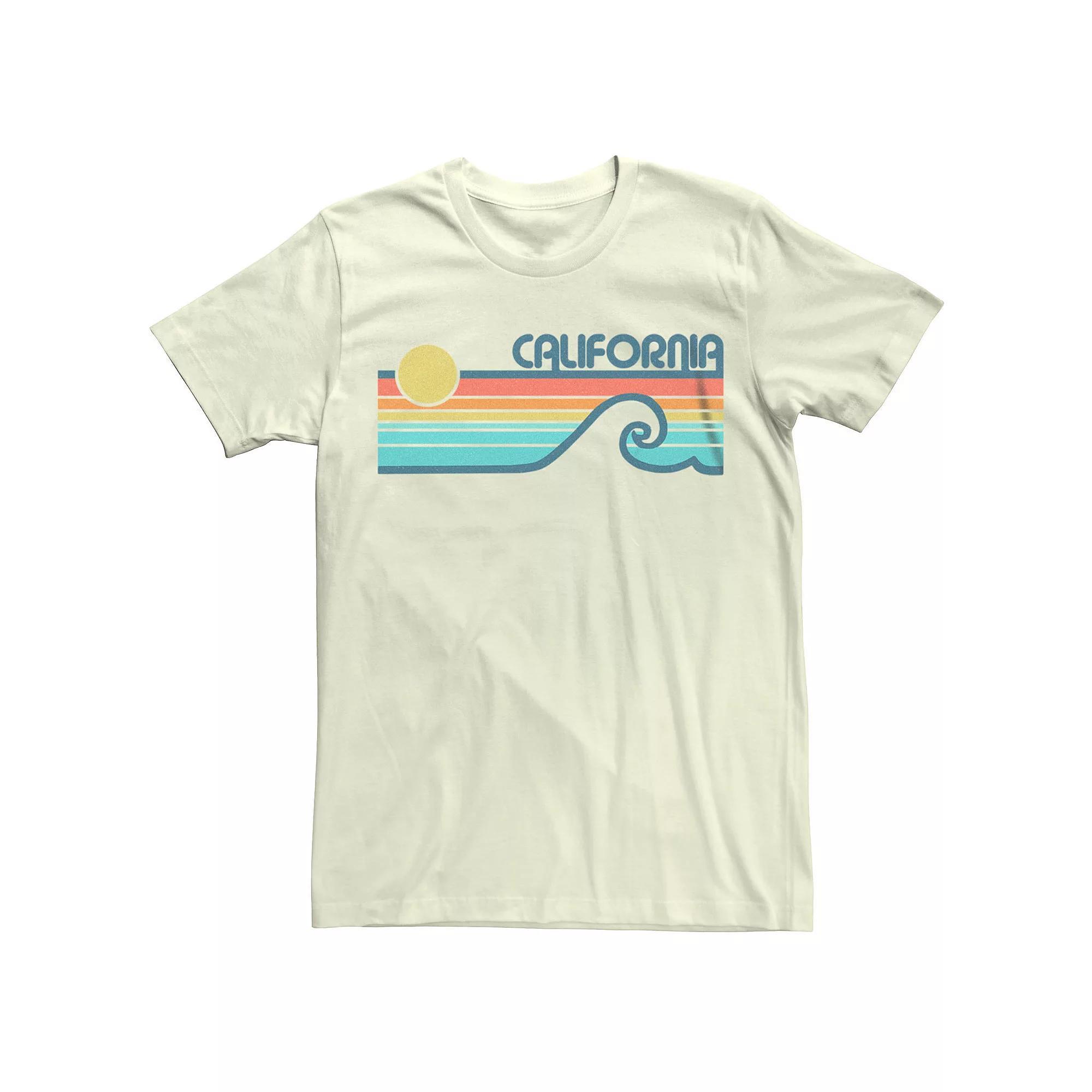 Mens California Retro Sunset Wave Graphic Tee Product Image