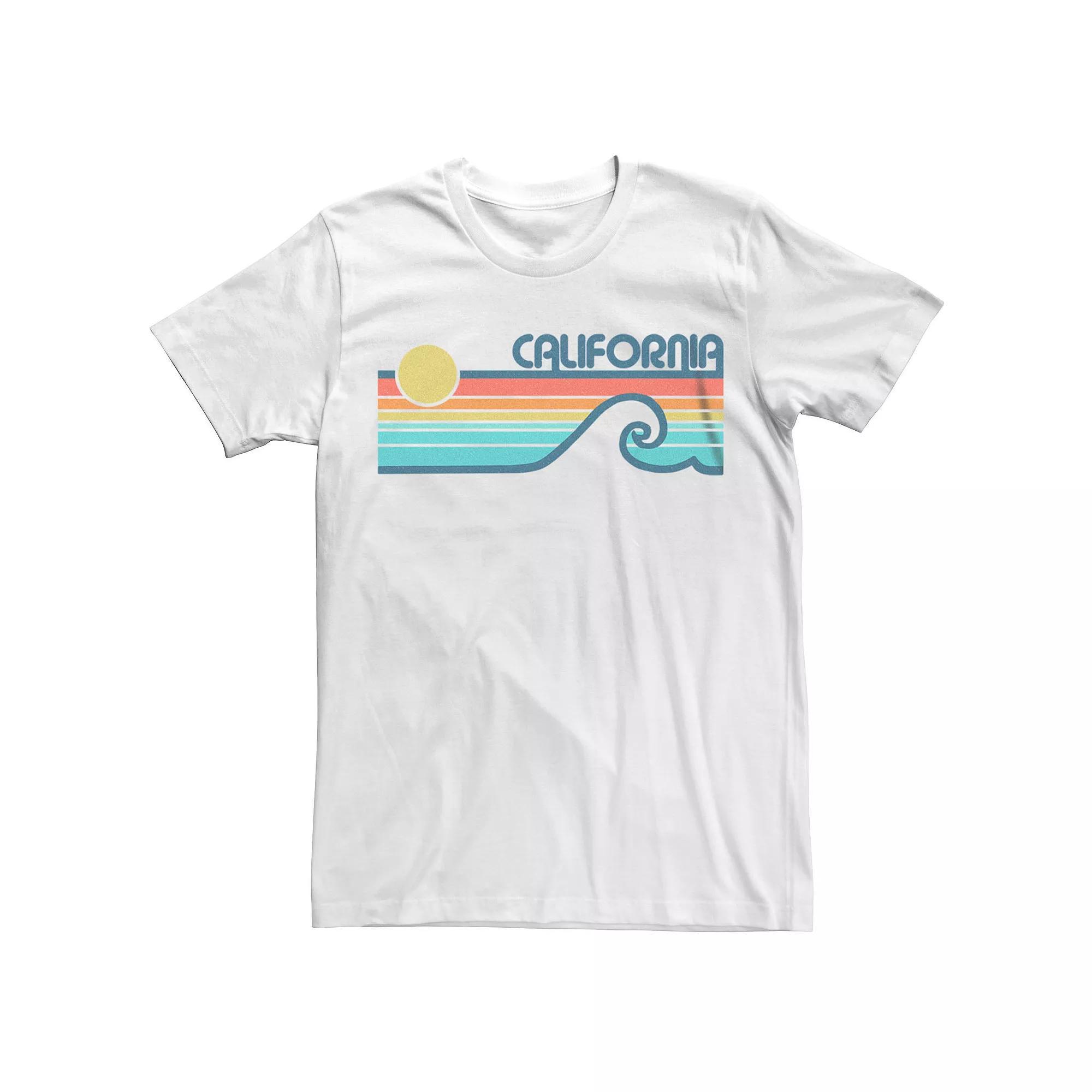 Mens California Retro Sunset Wave Graphic Tee Product Image