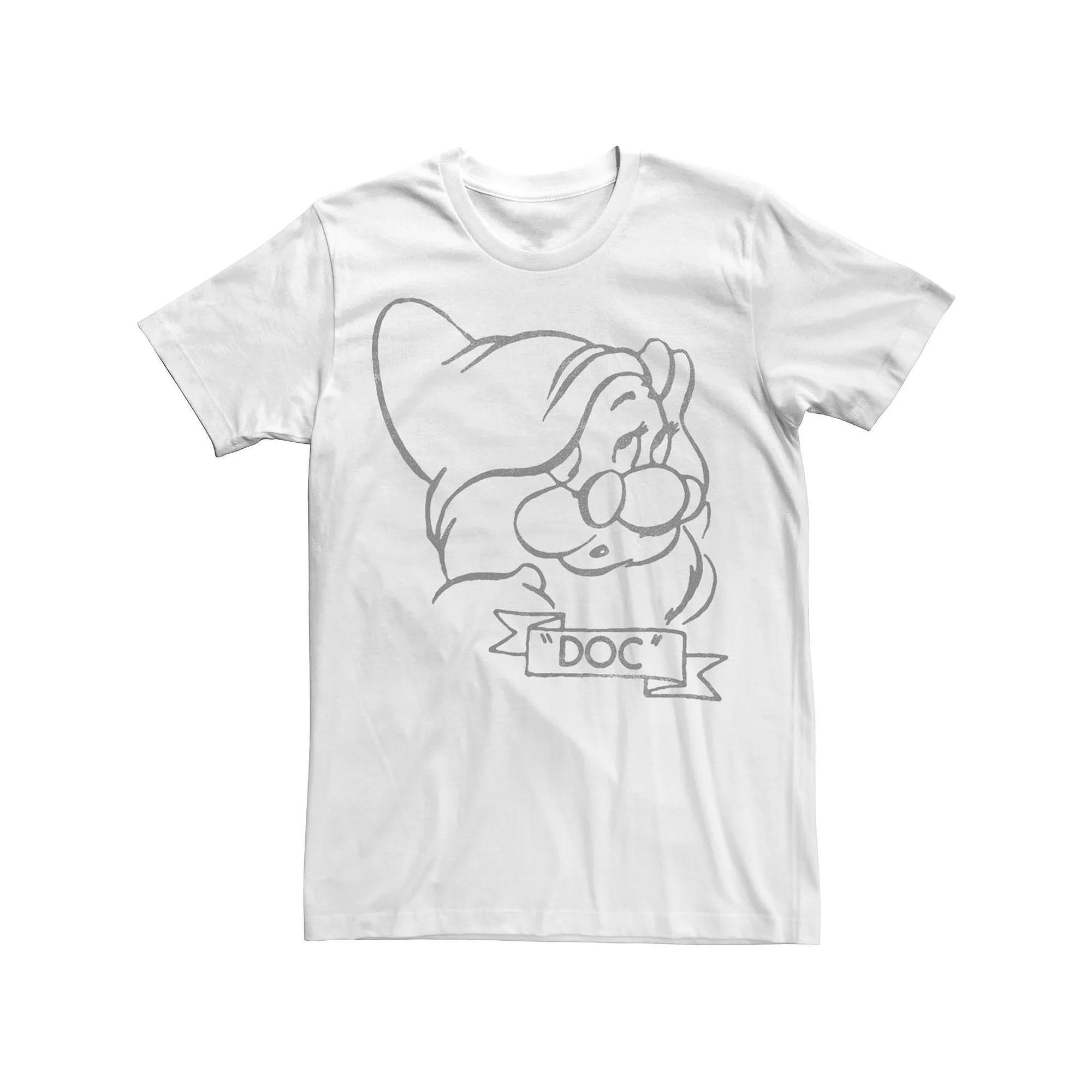Disney's Snow White Doc Line Art Big Face Men's Tee, Size: XL Product Image