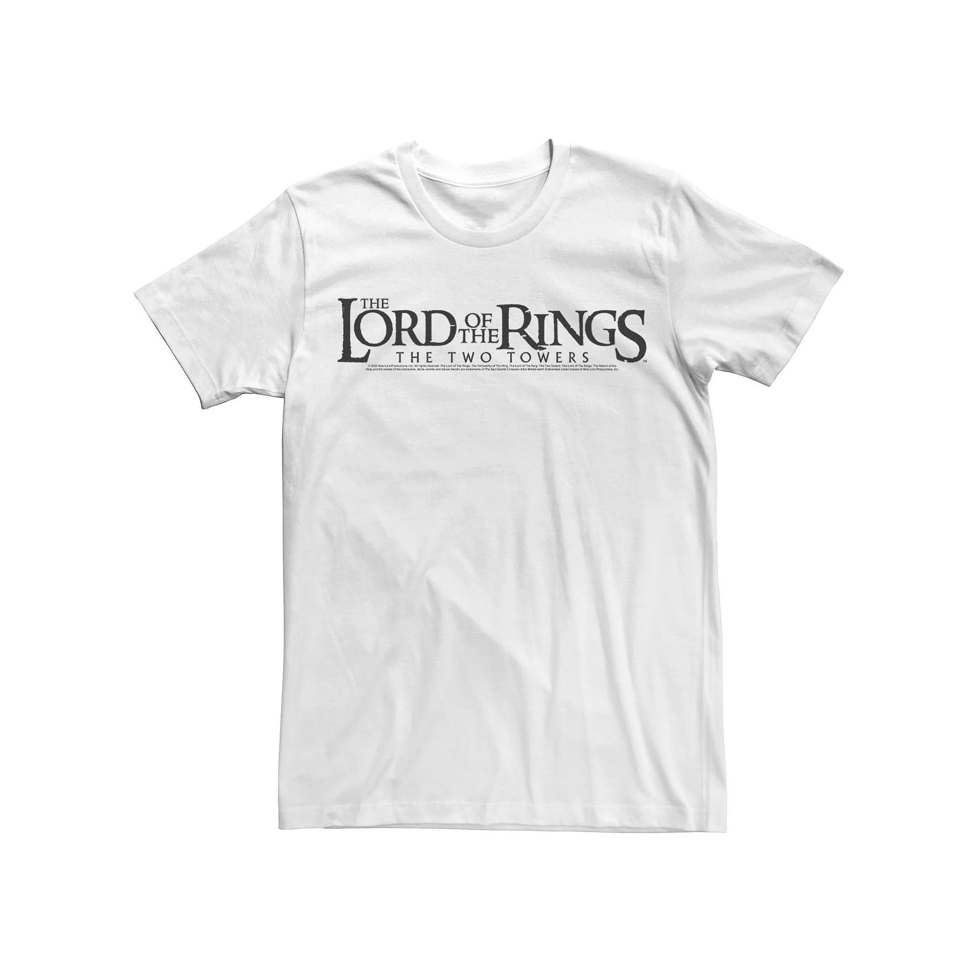Men's Lord Of The Rings The Two Towers Black Logo Tee, Size: Medium, White Product Image