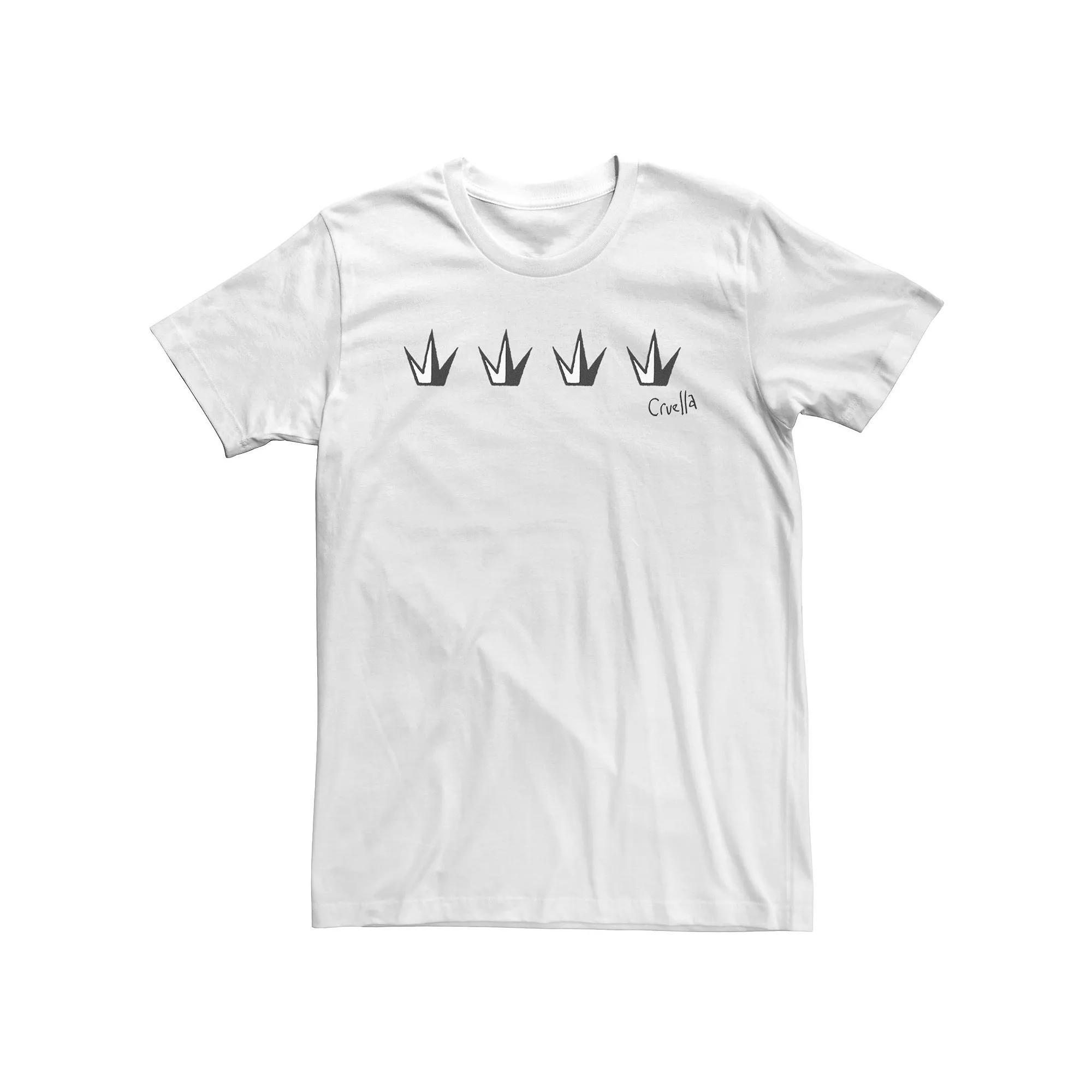 Big & Tall Disney Cruella Crown Lineup Tee, Men's, Size: 3XL Tall, White Product Image