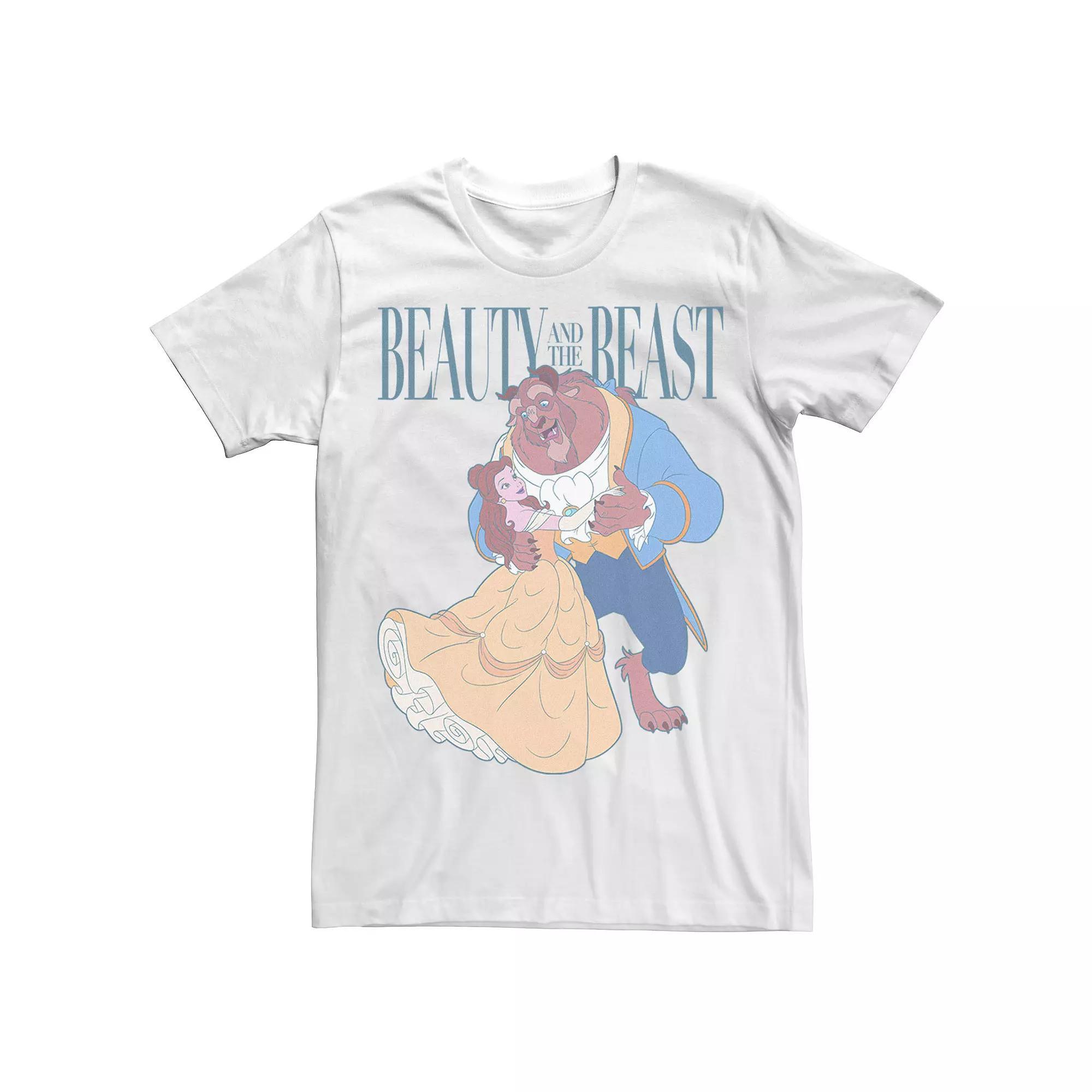 Big & Tall Disney Beauty And The Beast Belle And Beast Classic Portrait Tee, Men's, Size: 5XL, White Product Image