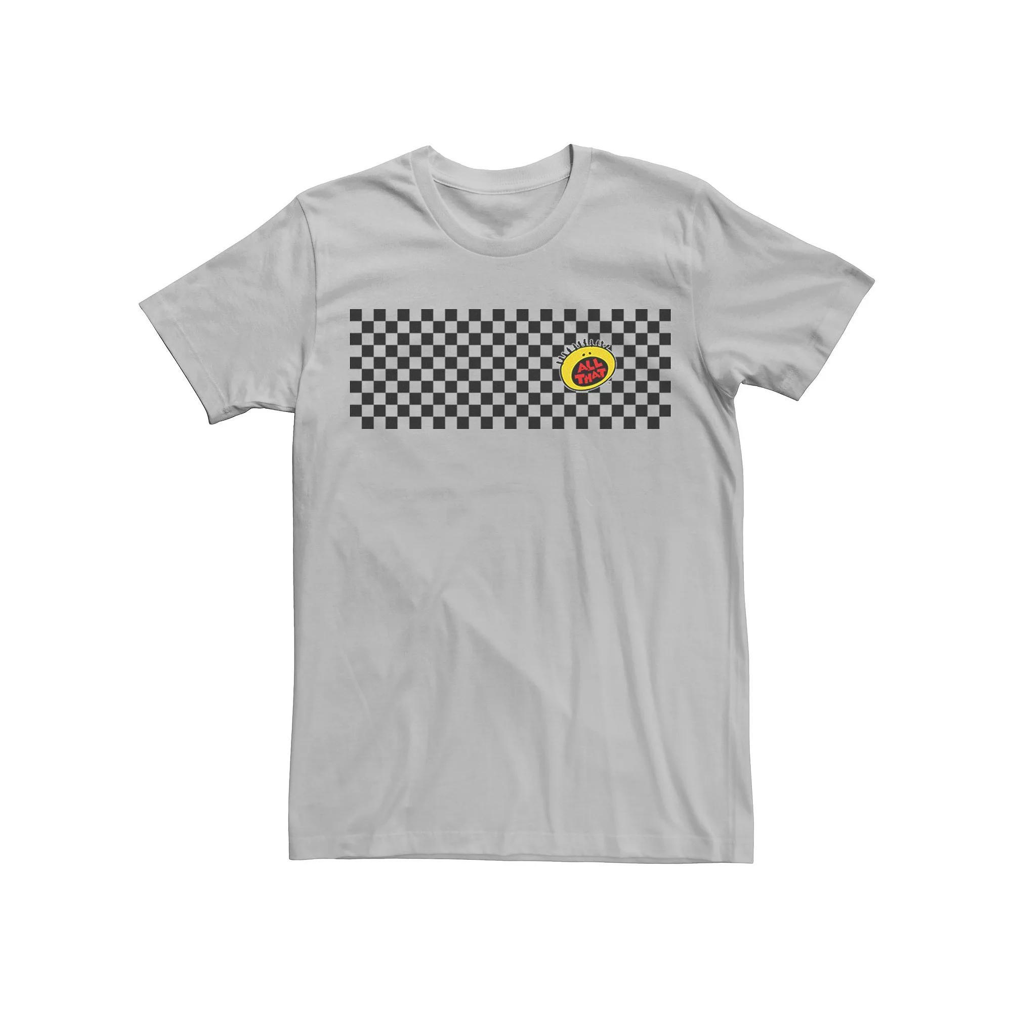 Men's Nickelodeon All That Left Chest Logo Paneled Checkers Graphic Tee, Size: Medium, Silver Product Image
