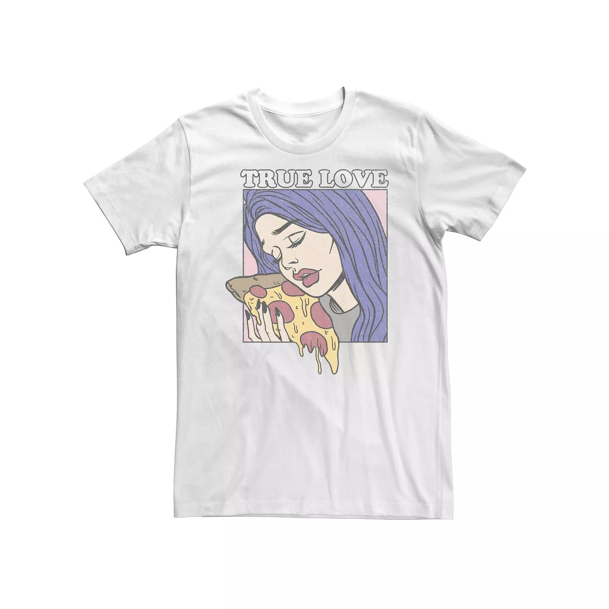 Big & Tall True Love Holding Pizza Portrait Tee, Men's, Size: 5XL, White Product Image