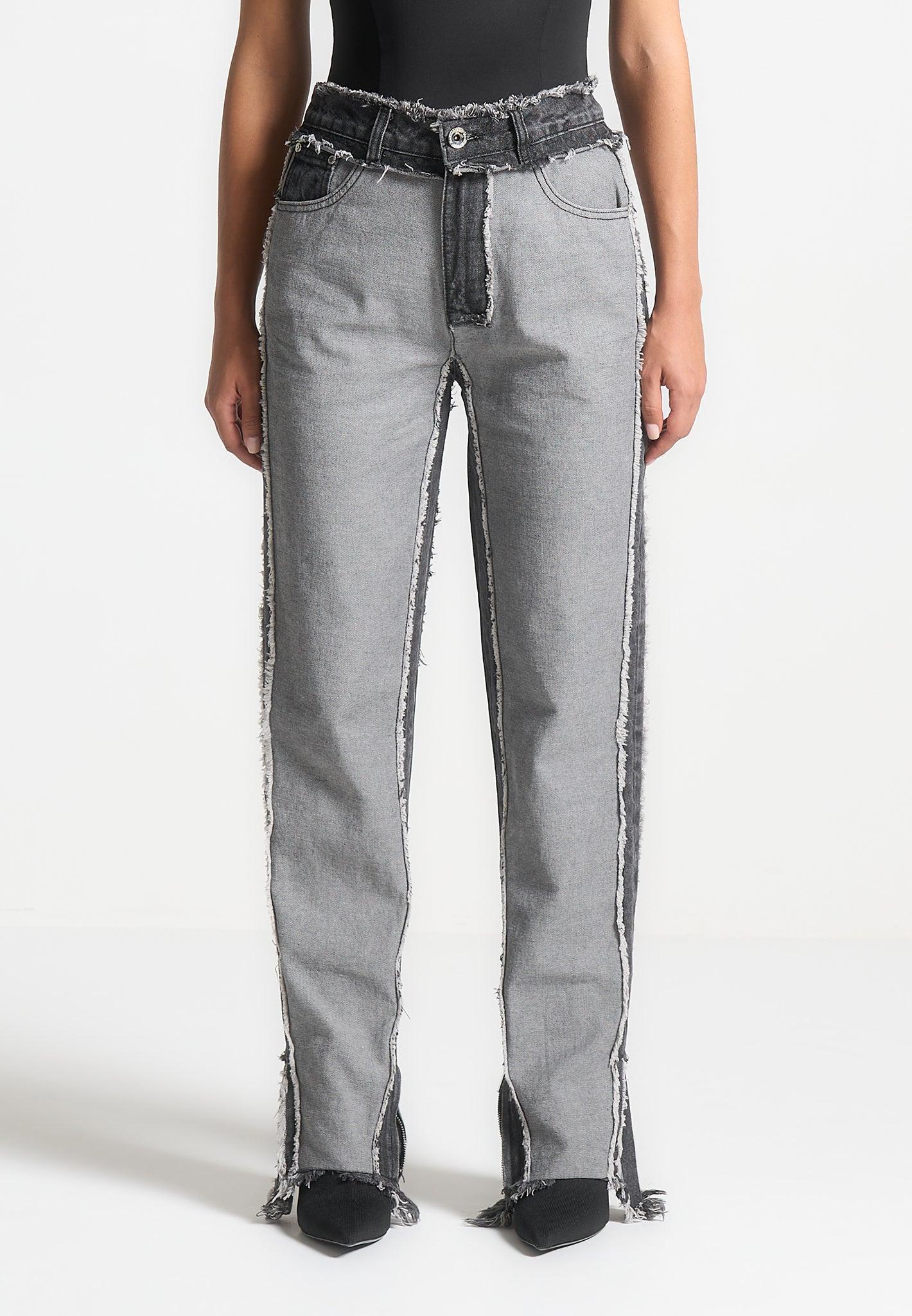 Distressed Mom Jeans - Black Washed Female Product Image