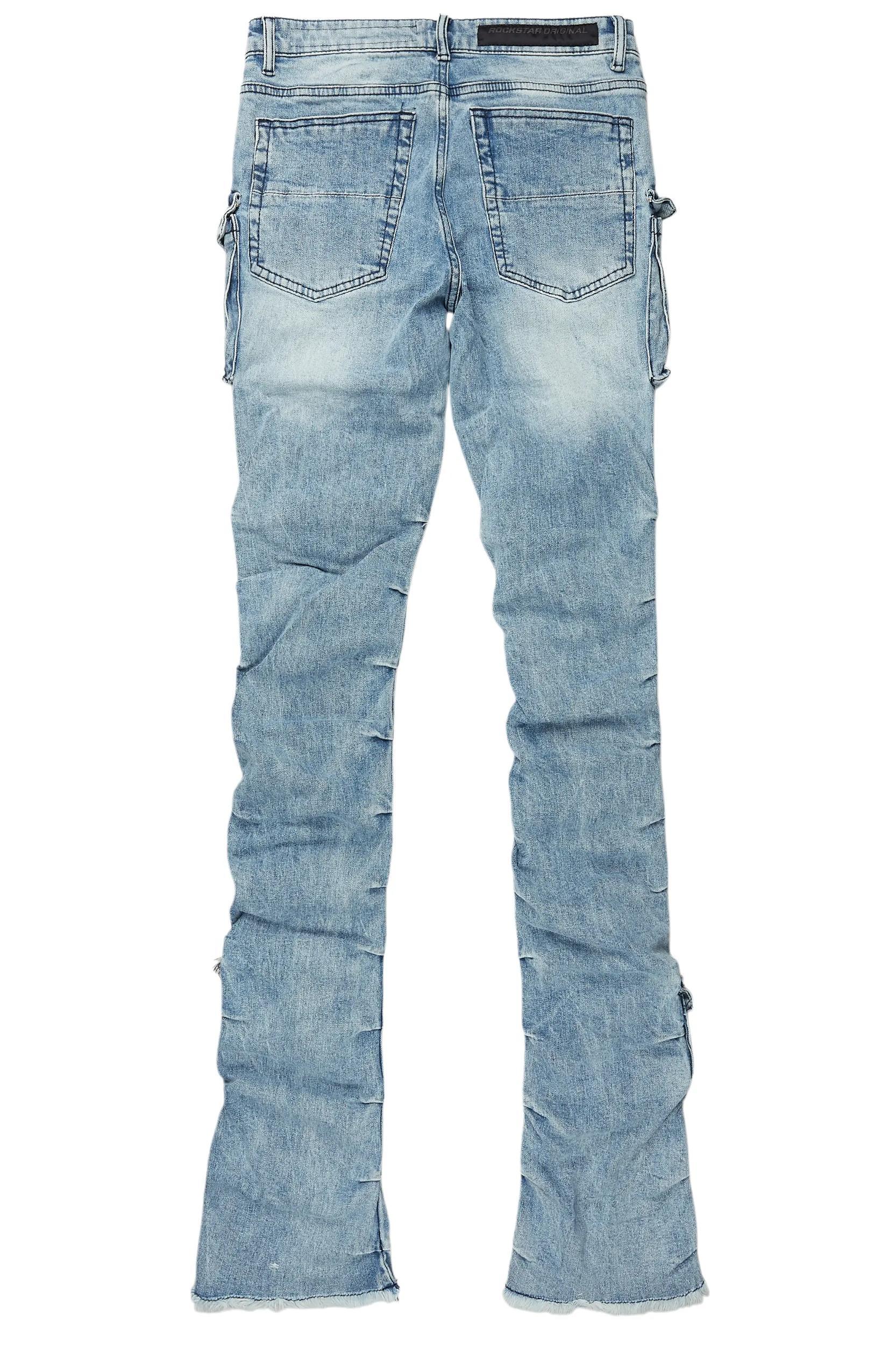 Gentry Light Blue Stacked Flare Jean Male Product Image
