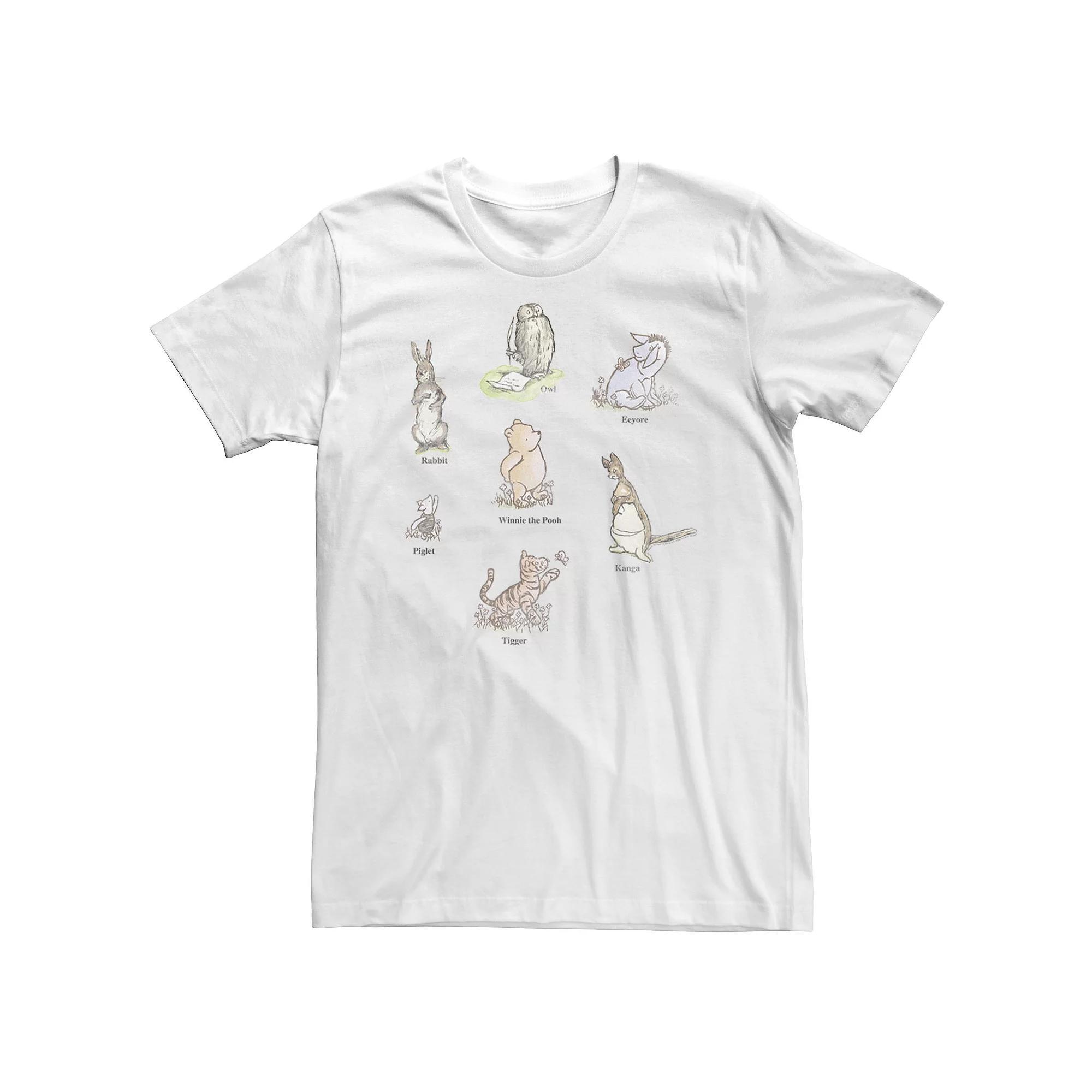 Big & Tall Disney Winnie The Pooh Classic Group Shot Tee, Men's, Size: 4XL Tall, White Product Image