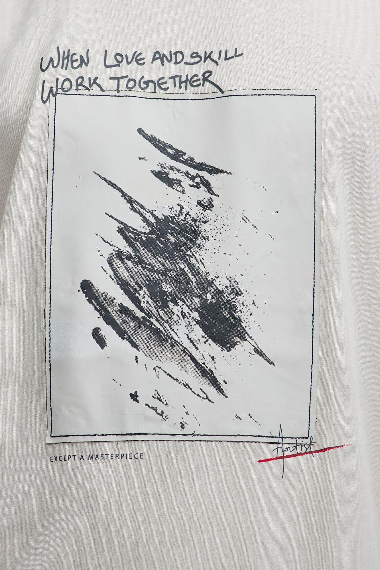 Filling In A Space Relaxed Fit Short Sleeve Tee - Sand Product Image