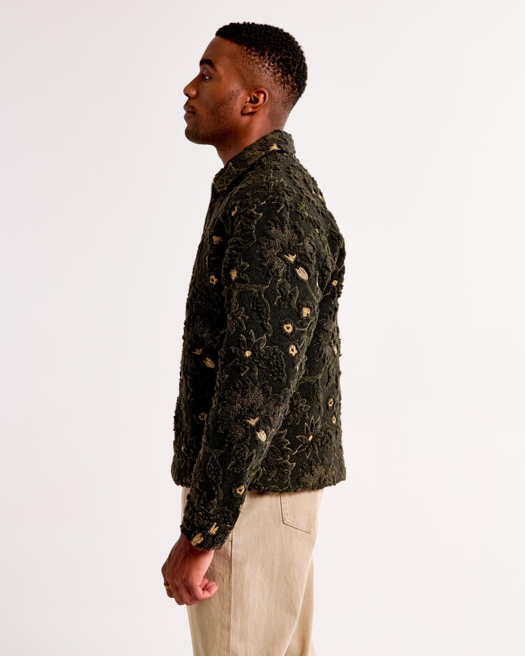 Floral Sherpa Zip Trucker Jacket Product Image
