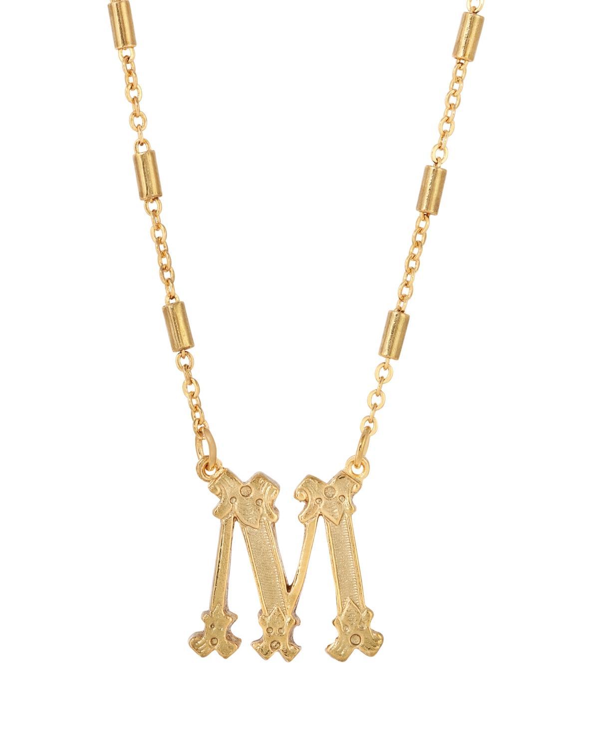 1928 Gold Tone Initial Necklace, Womens, Yellow K Product Image