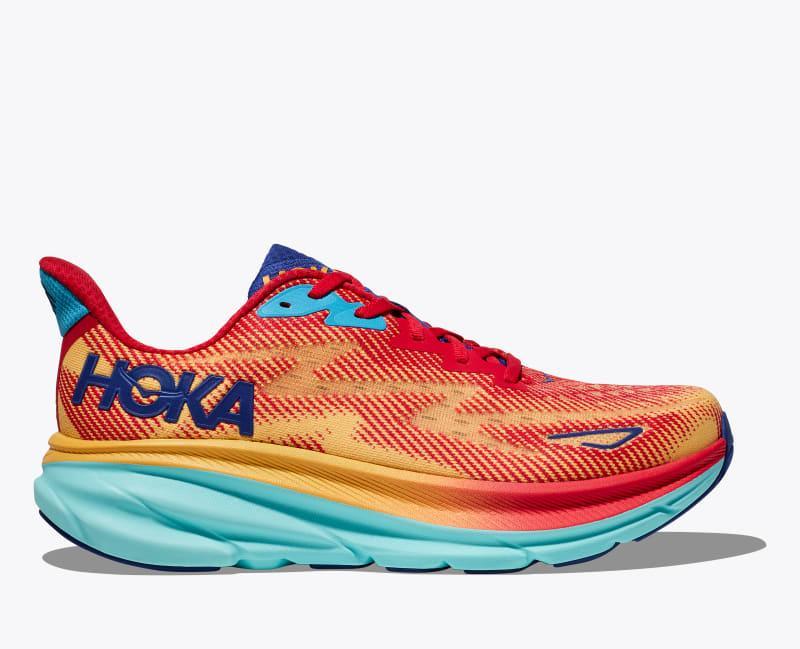 HOKA Mens Clifton 9 Shoes in Black/All Aboard, Size 11 Product Image