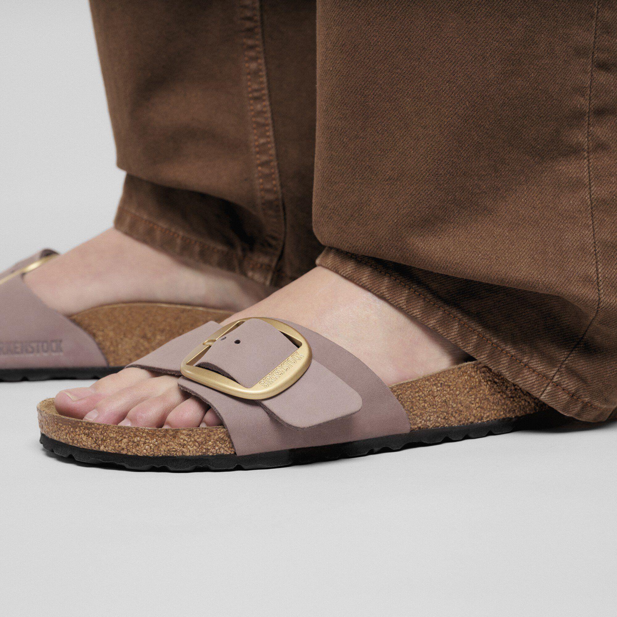 Madrid Big Buckle Nubuck Leather Ecru Product Image