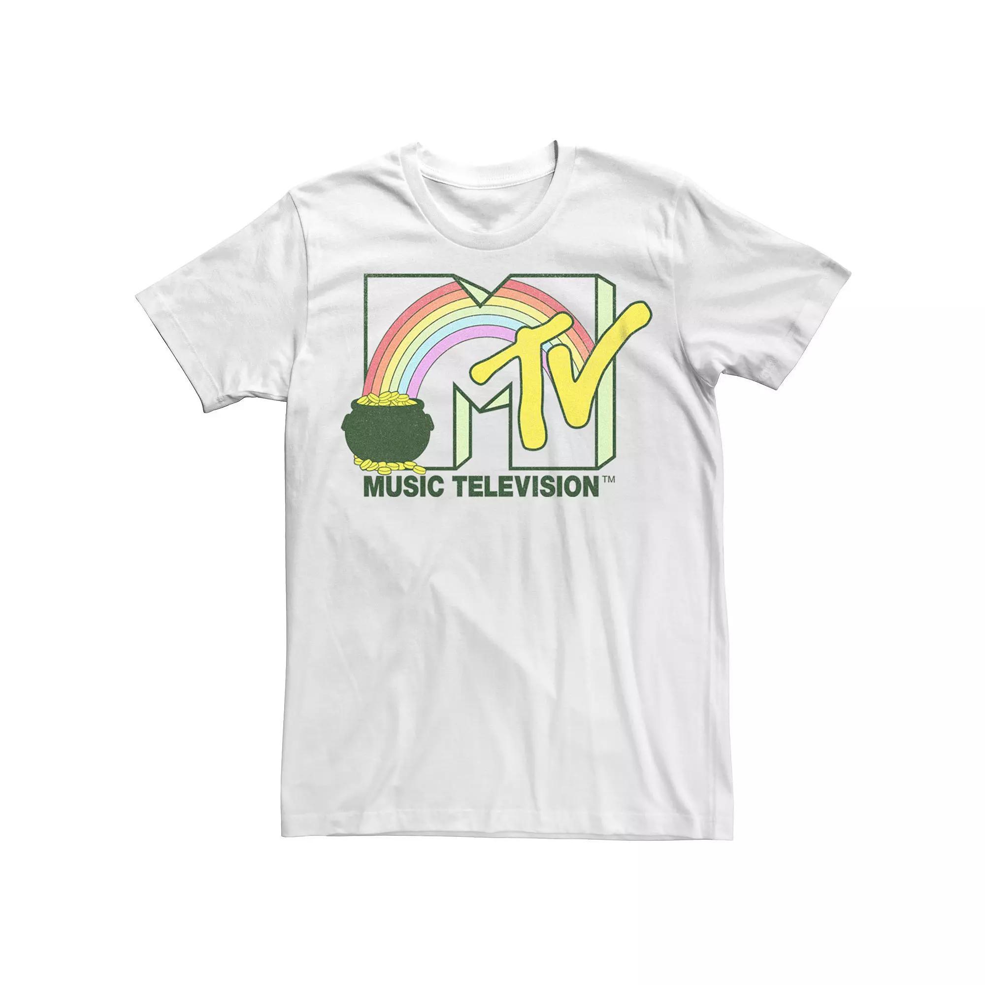 Big & Tall MTV Music Television St. Patrick's Day Pot Of Gold Logo Tee, Men's, Size: 5XB, White Product Image