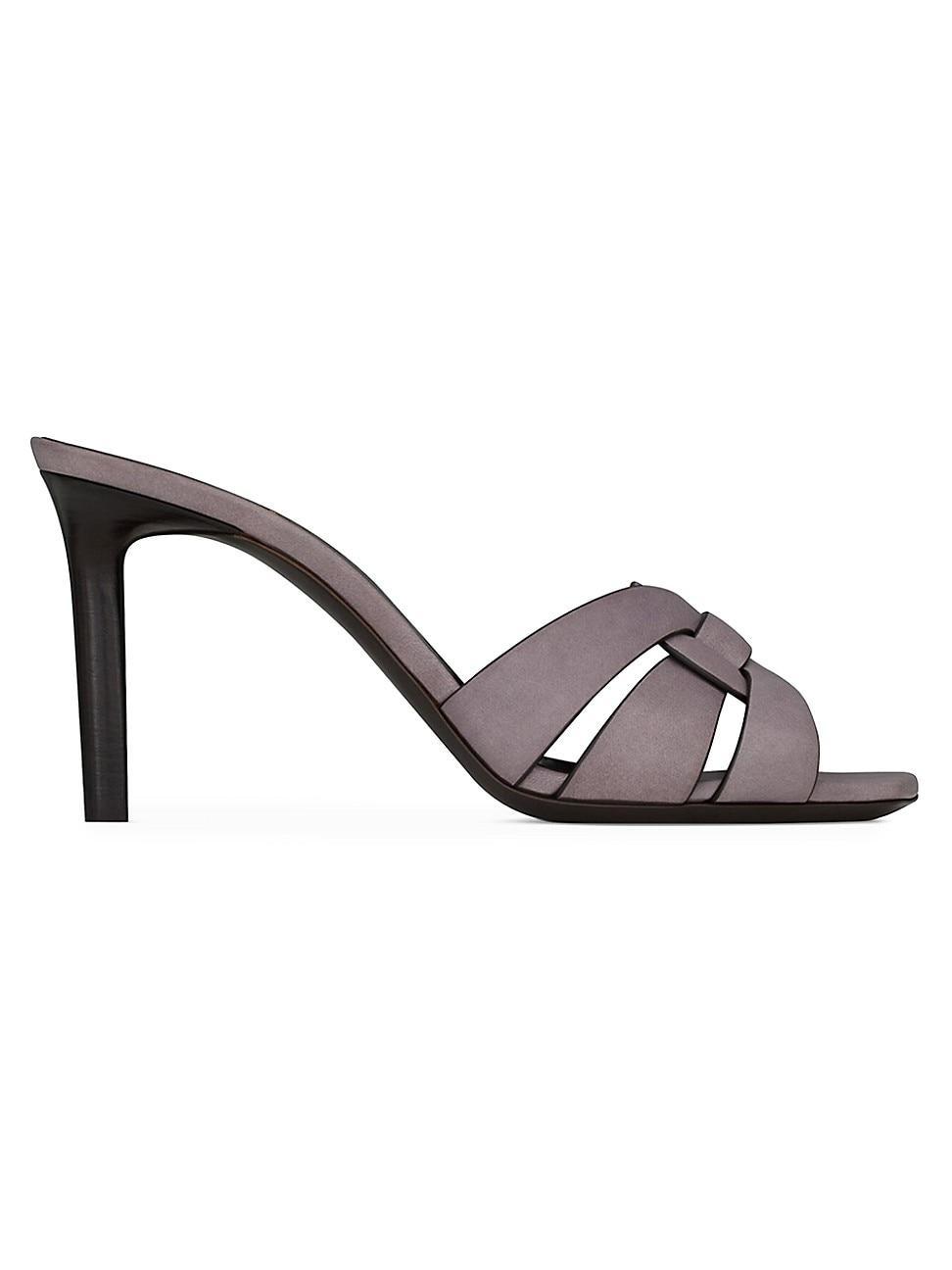Saint Laurent Womens Tribute Mules in Smooth Leather Product Image