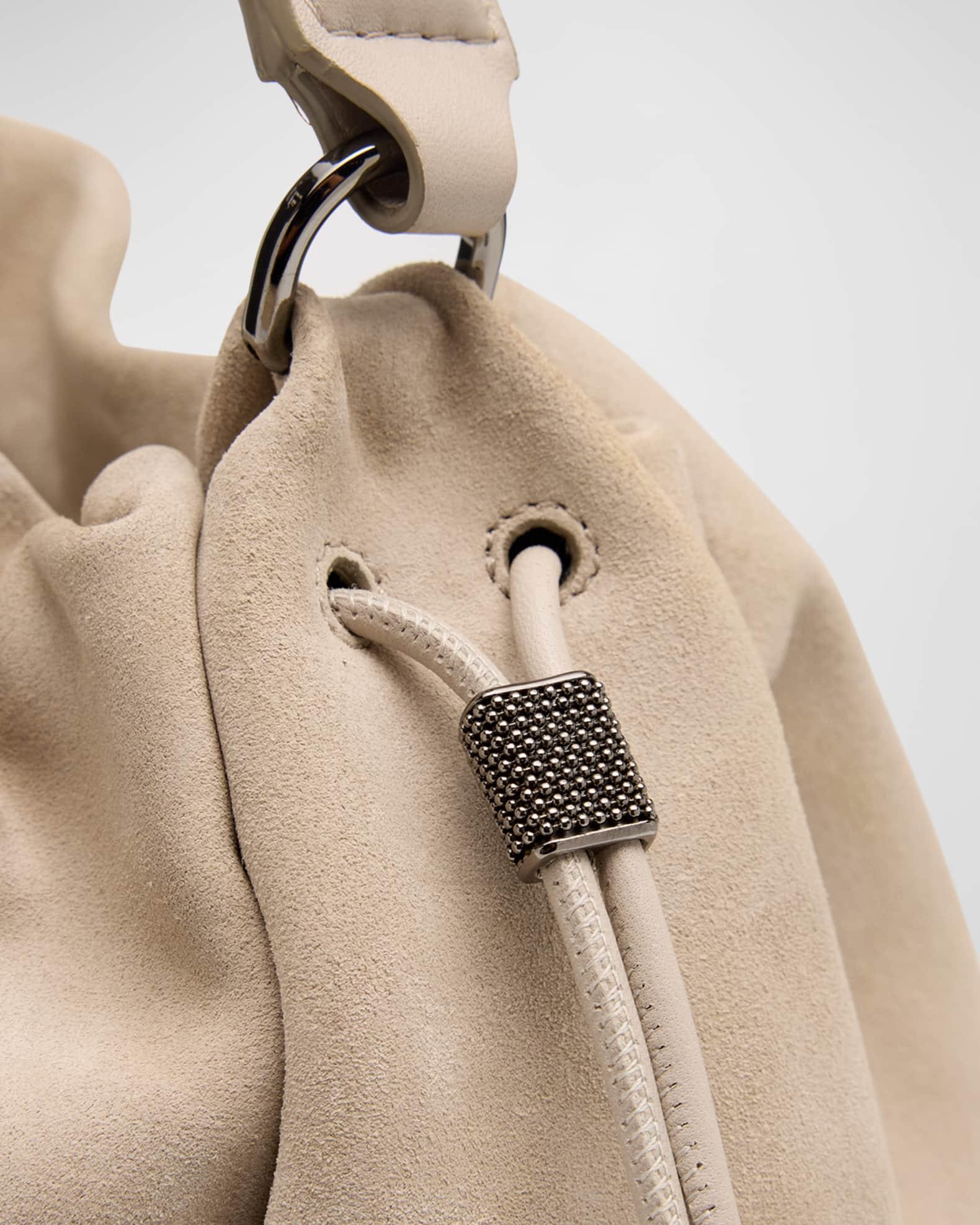 Medium Drawstring Suede Top-Handle Bag Product Image