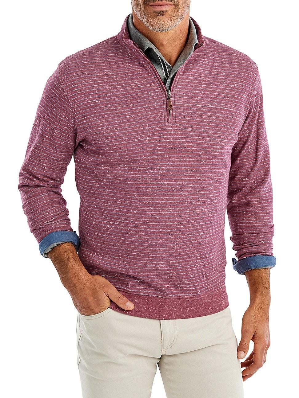 johnnie-O Skiles Performance 1/4 Zip (Indigo) Men's Clothing Product Image
