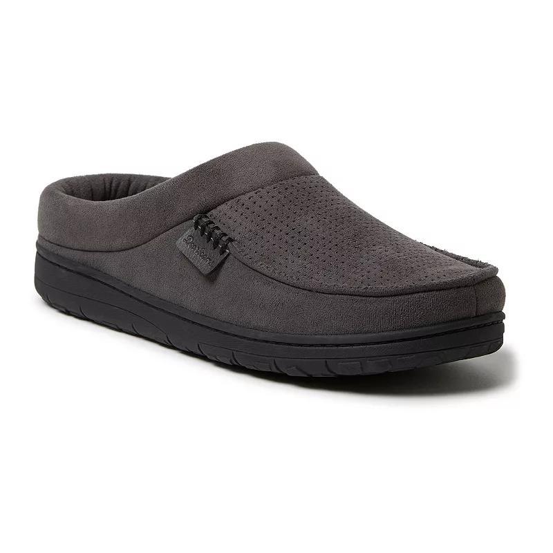 Men's Dearfoams Brendan Perforated Microsuede Clog Slipper, Size: Medium, Black Product Image