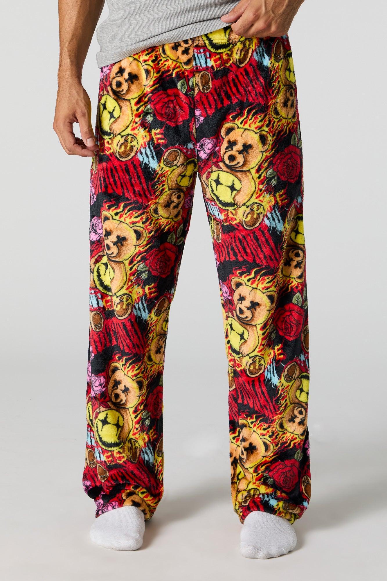 Printed Plush Pajama Pant Male Product Image