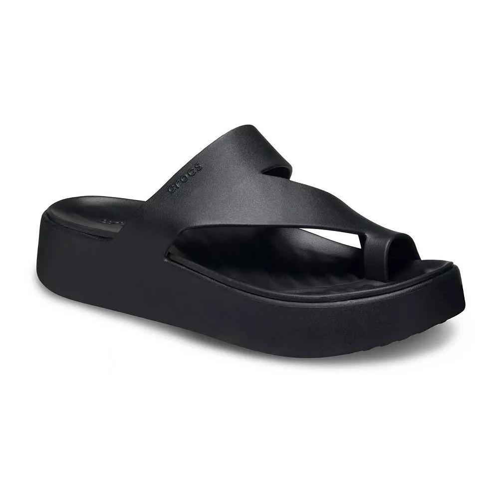Crocs Getaway Platform Toe Loop Women's Sandals, Size: 9, Black Product Image